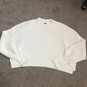 Free people boxy white sweater XS